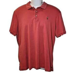 Polo Ralph Lauren Classic Fit Polo Shirt Pink Salmon Men's L 100% Cotton Pre-own